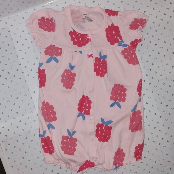 CARTER's:  Baby Girl's CHERRY Snap-up Romper / Onesie - Picture 2 of 5